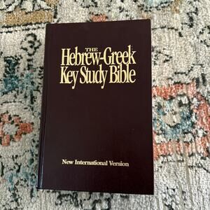 The Hebrew-Greek Key Study Bible NIV Red Brown Hardcover Red Letter Jesus